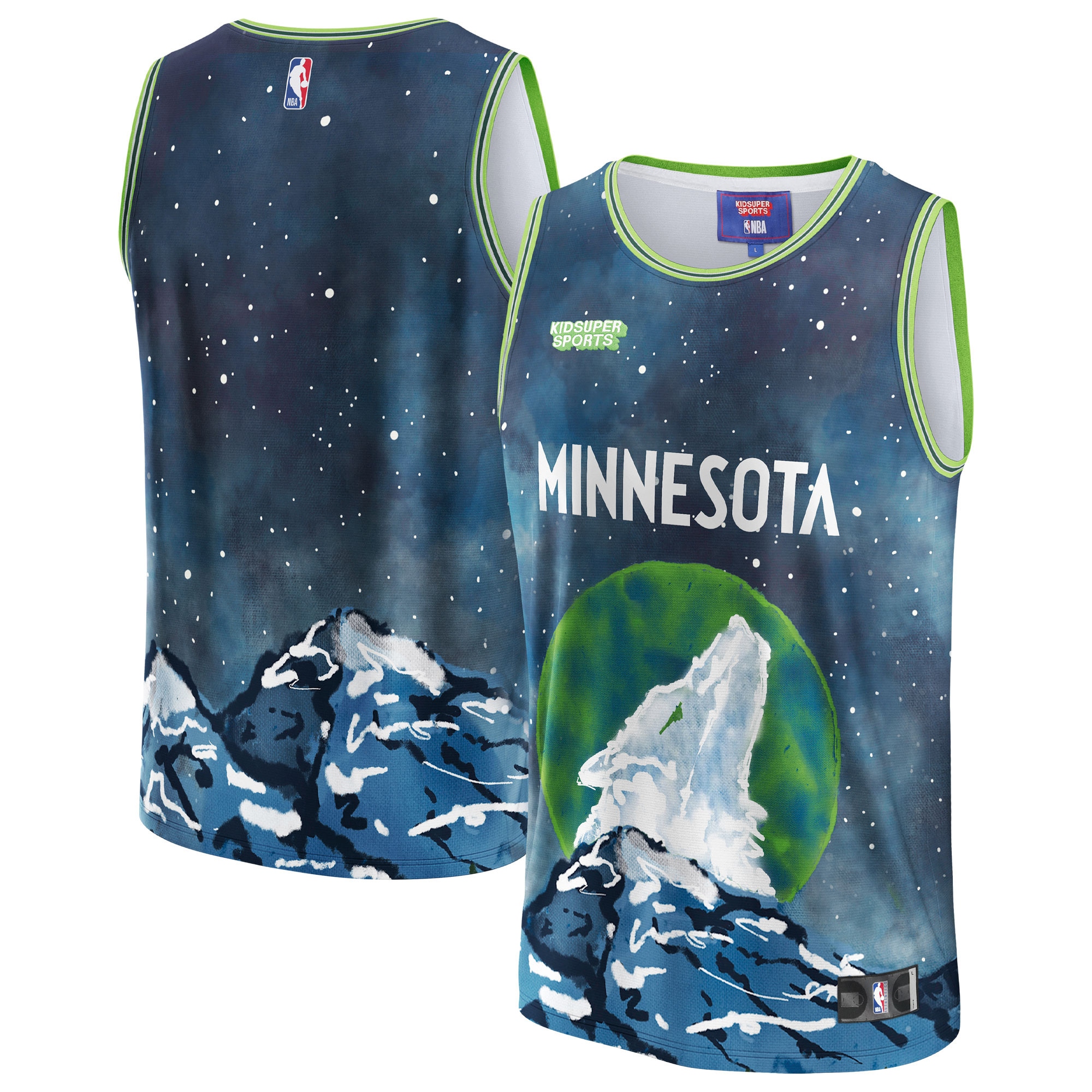 Gohipanda - Minnesota Timberwolves & KidSuper Studios by Fanatics Unisex Hometown Jersey - Blue
