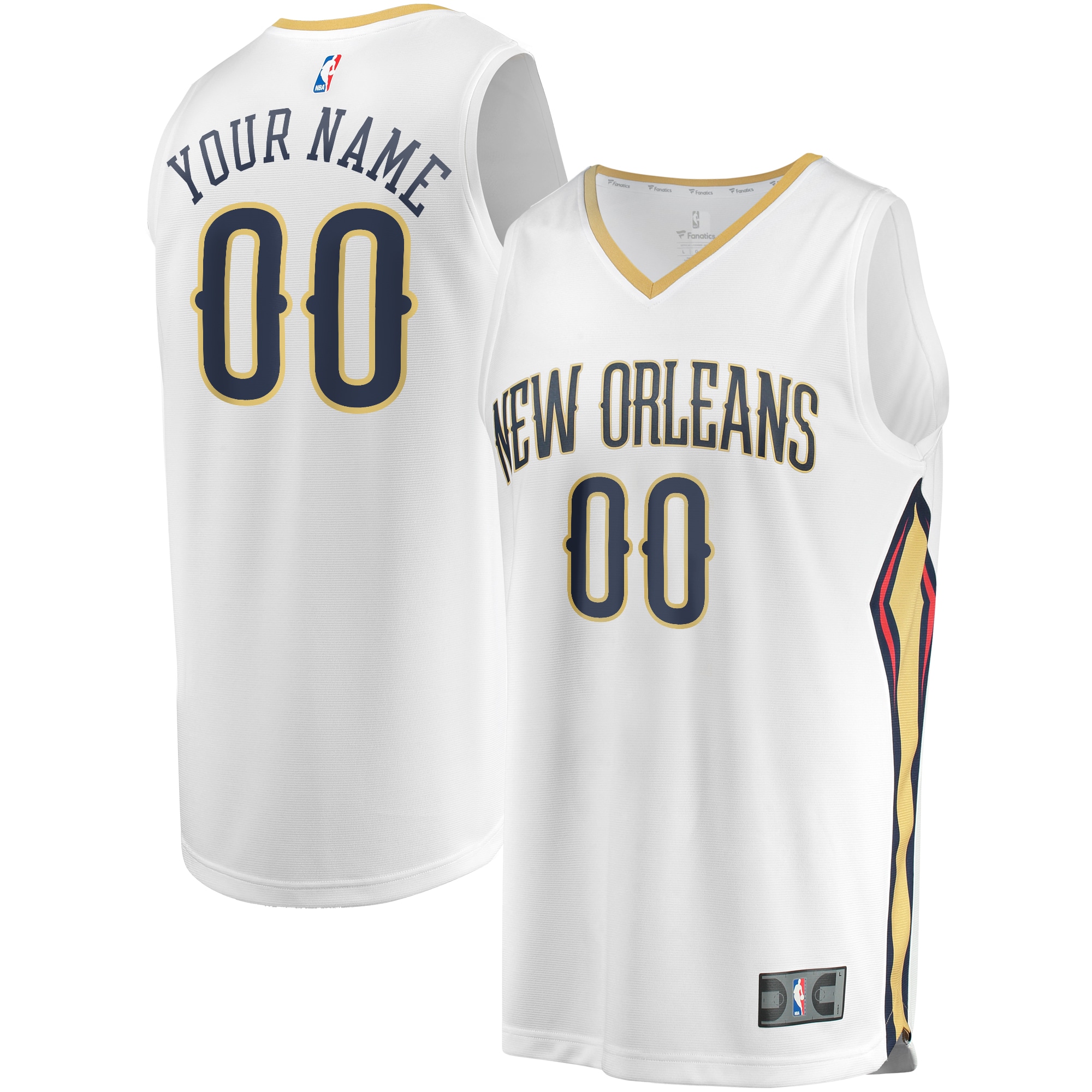 Gohipanda - New Orleans Pelicans Fanatics Unisex Custom Fast Break Jersey - Association Edition - White - Image 2