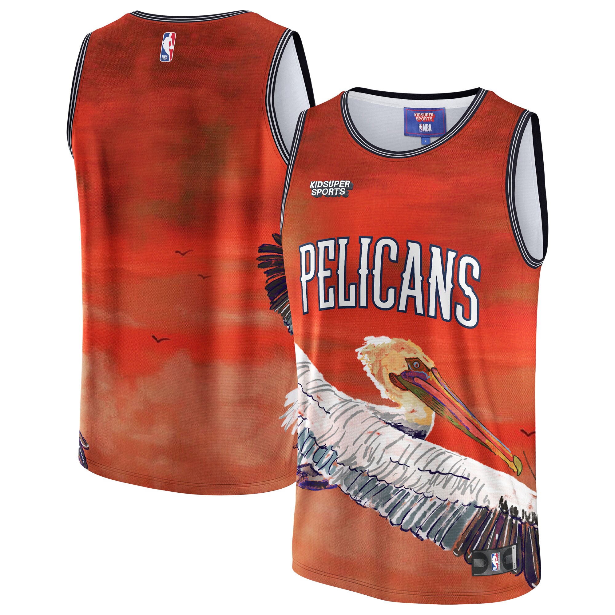 Gohipanda - New Orleans Pelicans & KidSuper Studios by Fanatics Unisex Hometown Jersey - Red - Image 2