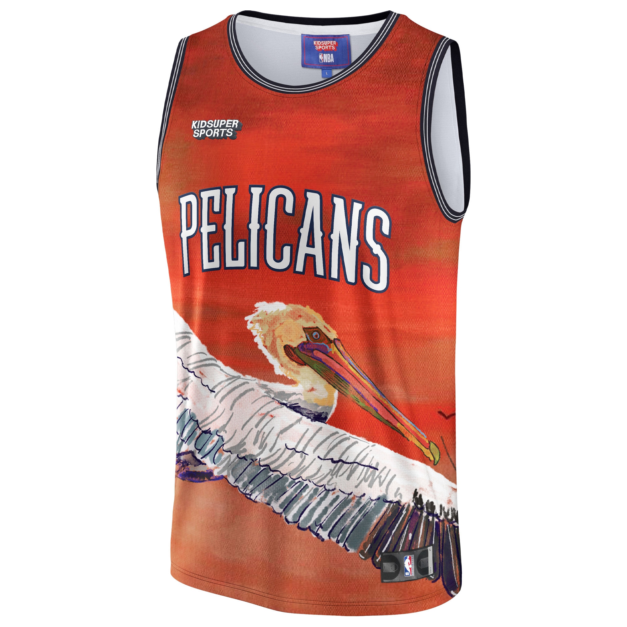 Gohipanda - New Orleans Pelicans & KidSuper Studios by Fanatics Unisex Hometown Jersey - Red - Image 3