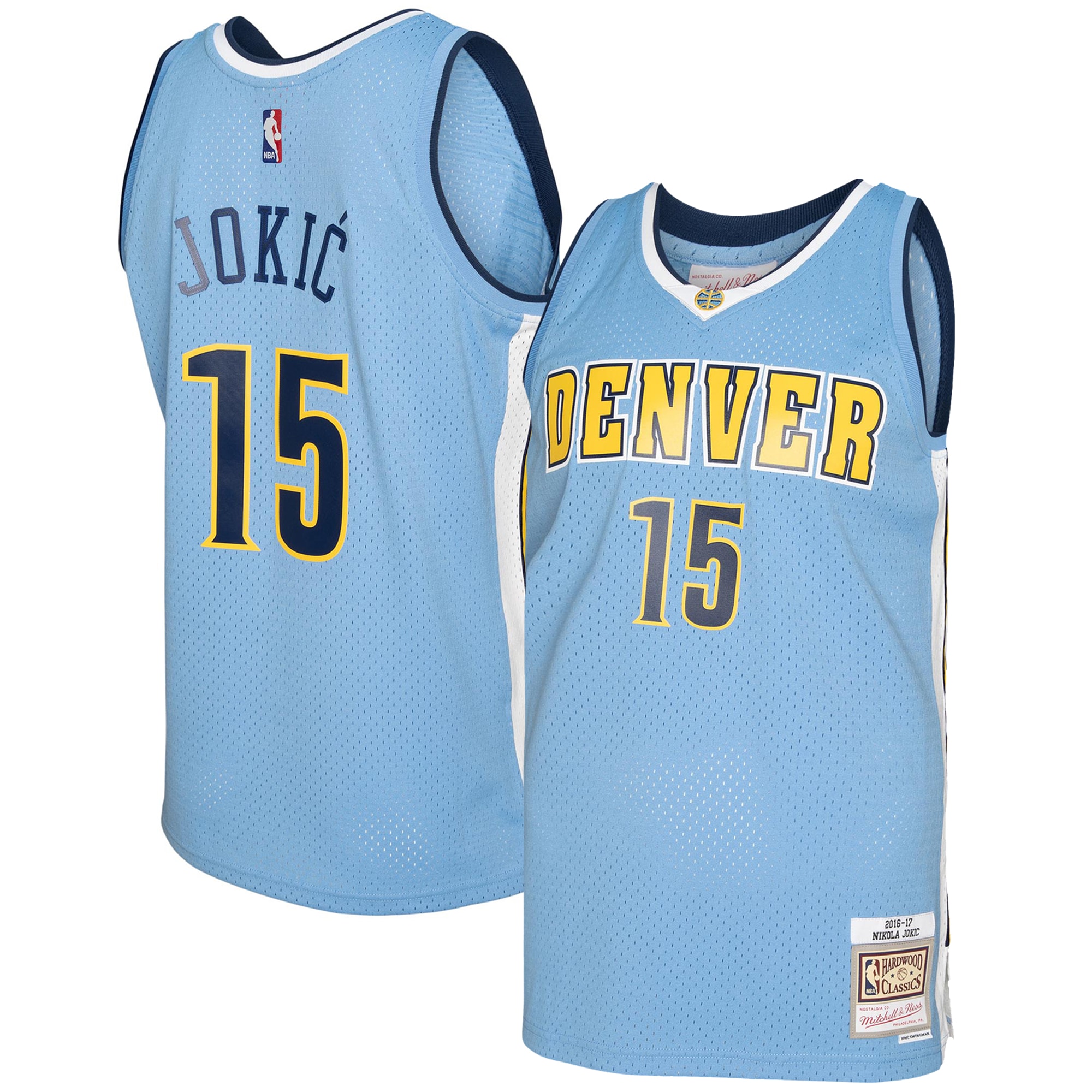 Gohipanda - Nikola Jokic Denver Nuggets 2016/17 Swingman Jersey - Light Blue