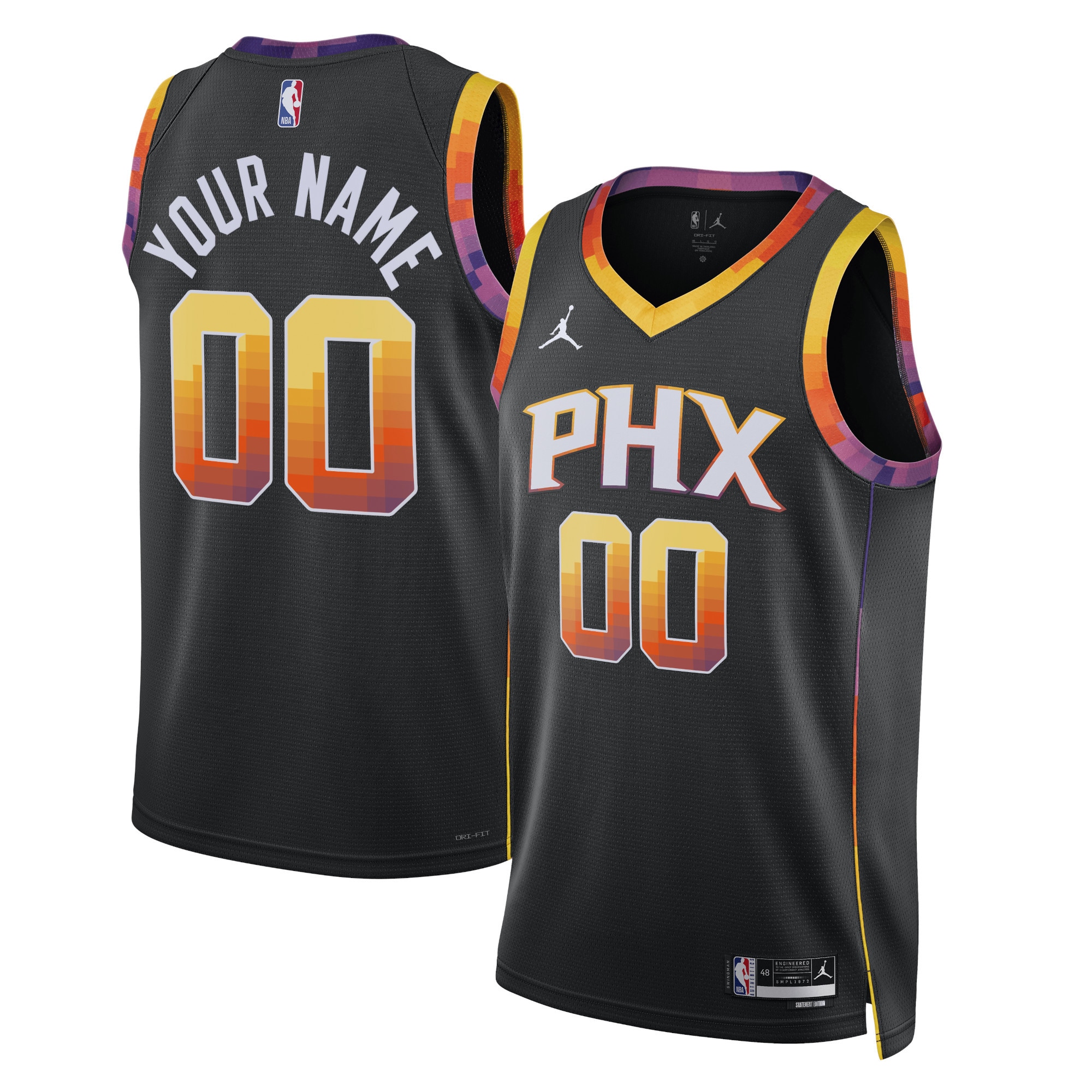 Gohipanda - Phoenix Suns Jordan Brand Unisex 2022/23 Swingman Custom Jersey - Statement Edition - Black