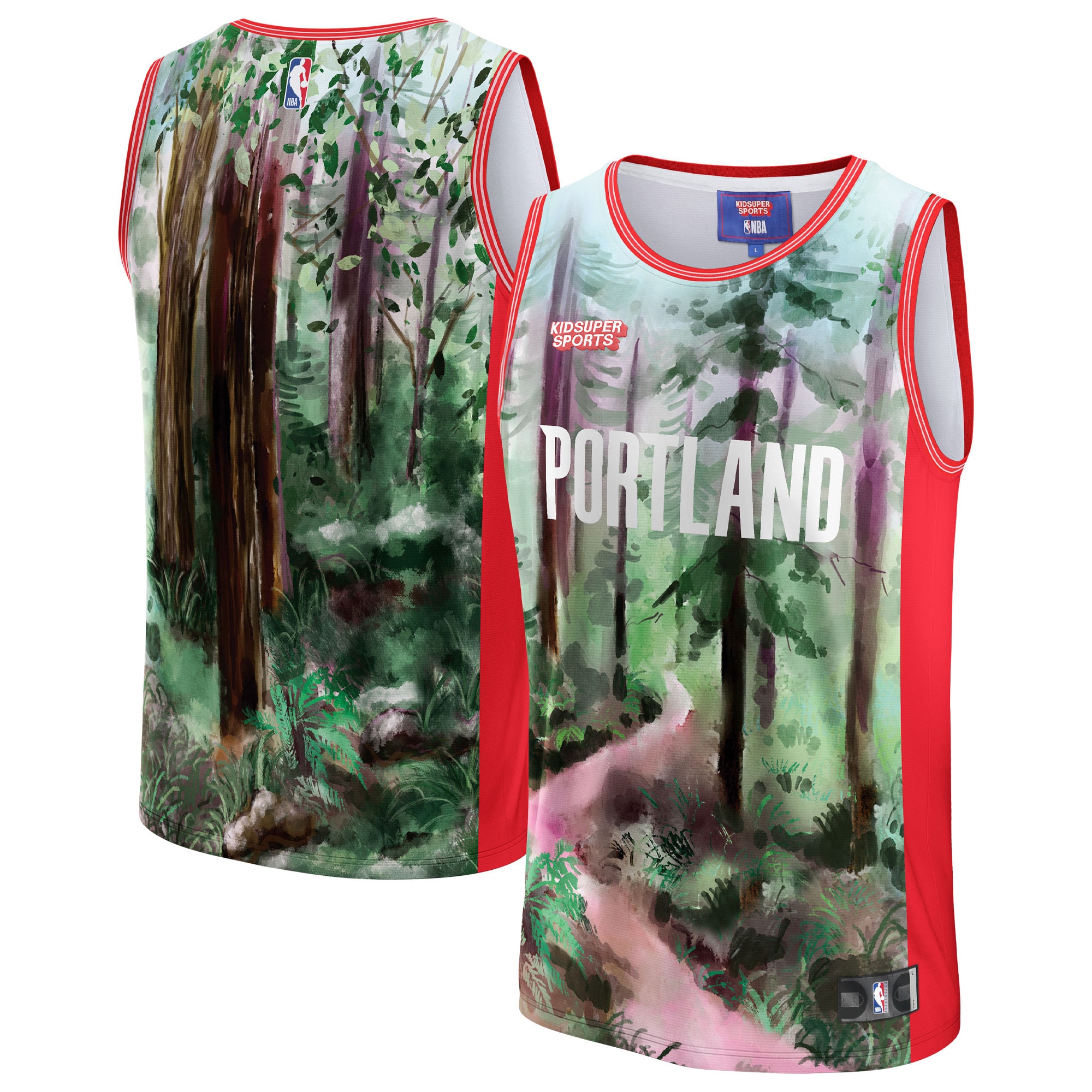 Gohipanda - Portland Trail Blazers KidSuper Studios by Fanatics Unisex Hometown Jersey Green