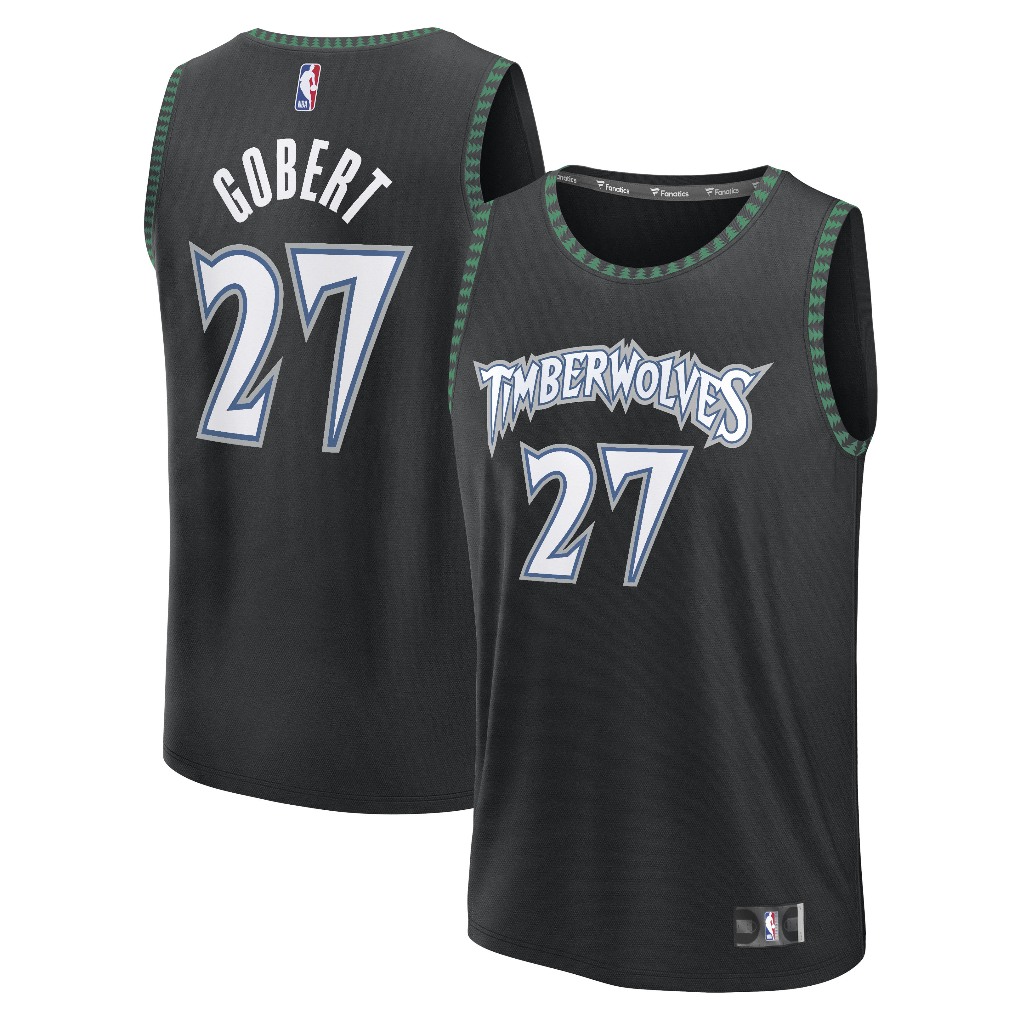 Gohipanda - Rudy Gobert Minnesota Timberwolves Fanatics Fast Break Jersey - Classic Edition - Black