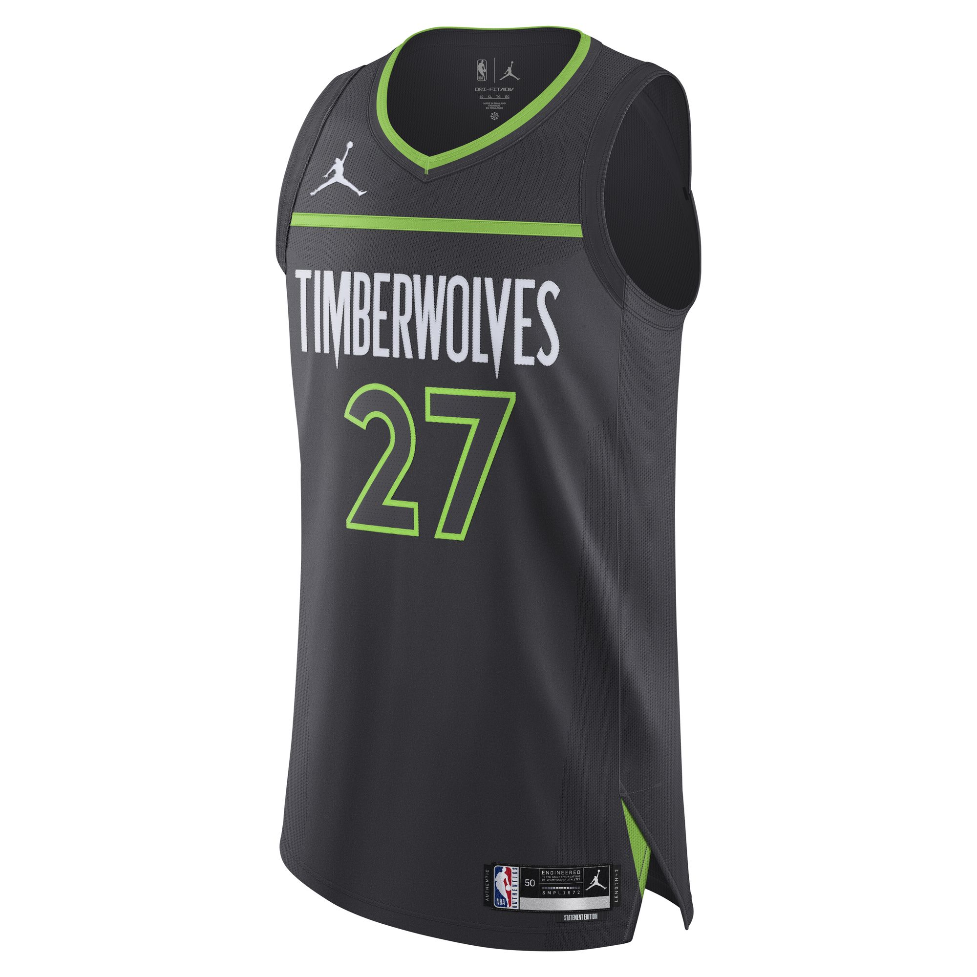 Gohipanda - Rudy Gobert Minnesota Timberwolves Jordan Brand Statement Edition Jersey Anthracite - Image 3