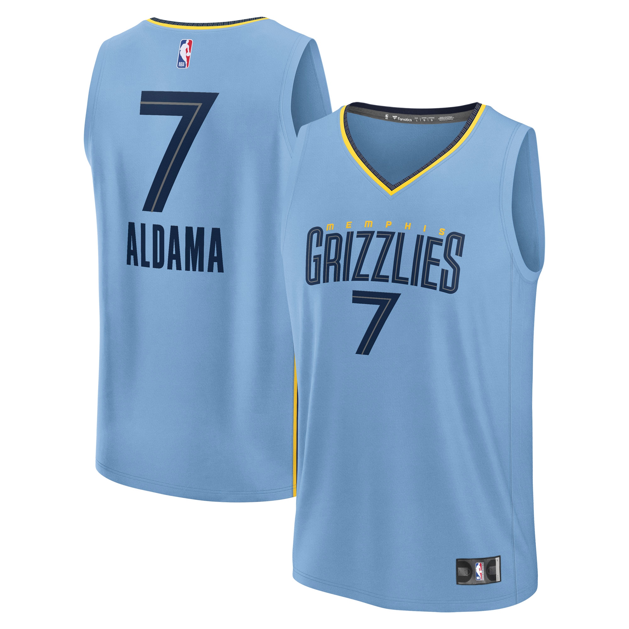 Gohipanda - Santi Aldama Memphis Grizzlies Fanatics Fast Break Player Jersey - Statement Edition - Light Blue