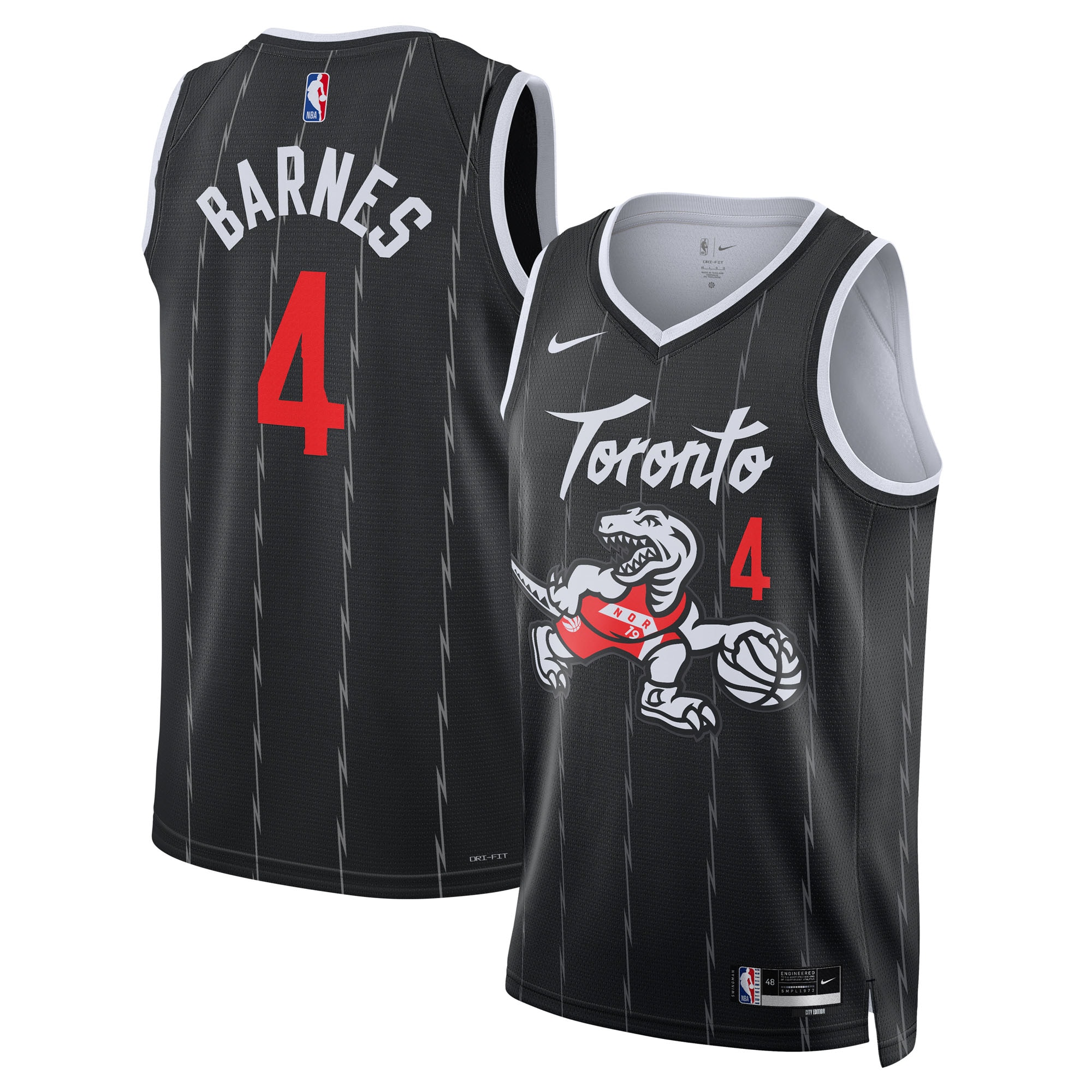 Gohipanda - Scottie Barnes Toronto Raptors Unisex 2025/26 Swingman Jersey - Black - City Edition - Image 2