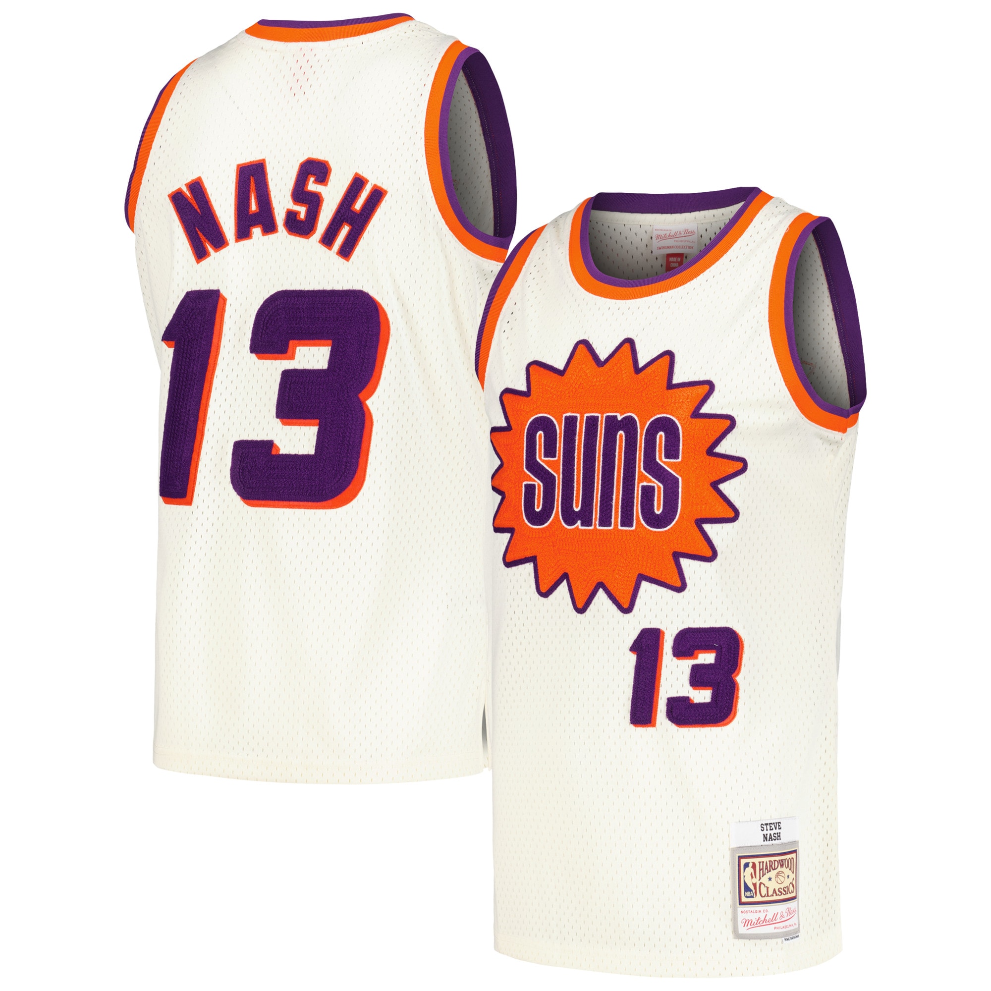 Gohipanda - Steve Nash Phoenix Suns Chainstitch Swingman Jersey - Cream
