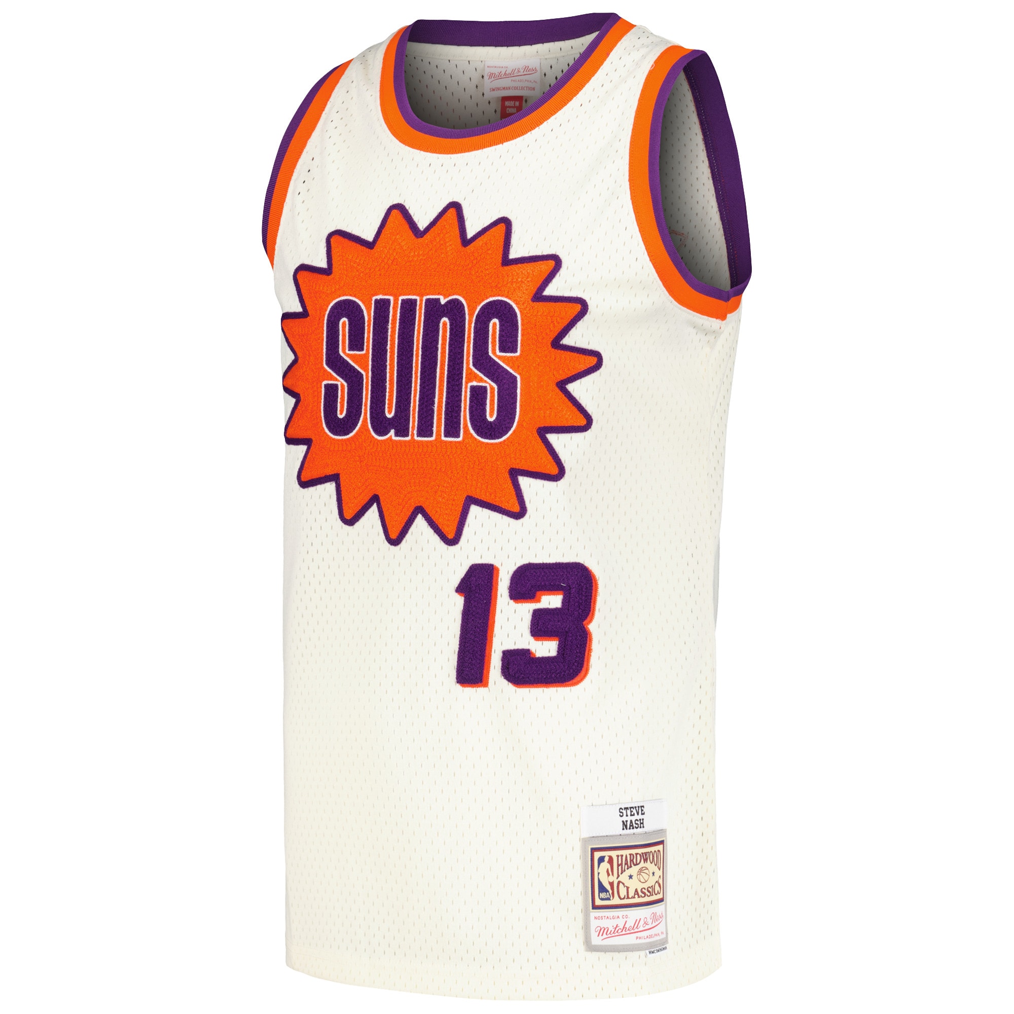 Gohipanda - Steve Nash Phoenix Suns Chainstitch Swingman Jersey - Cream - Image 3