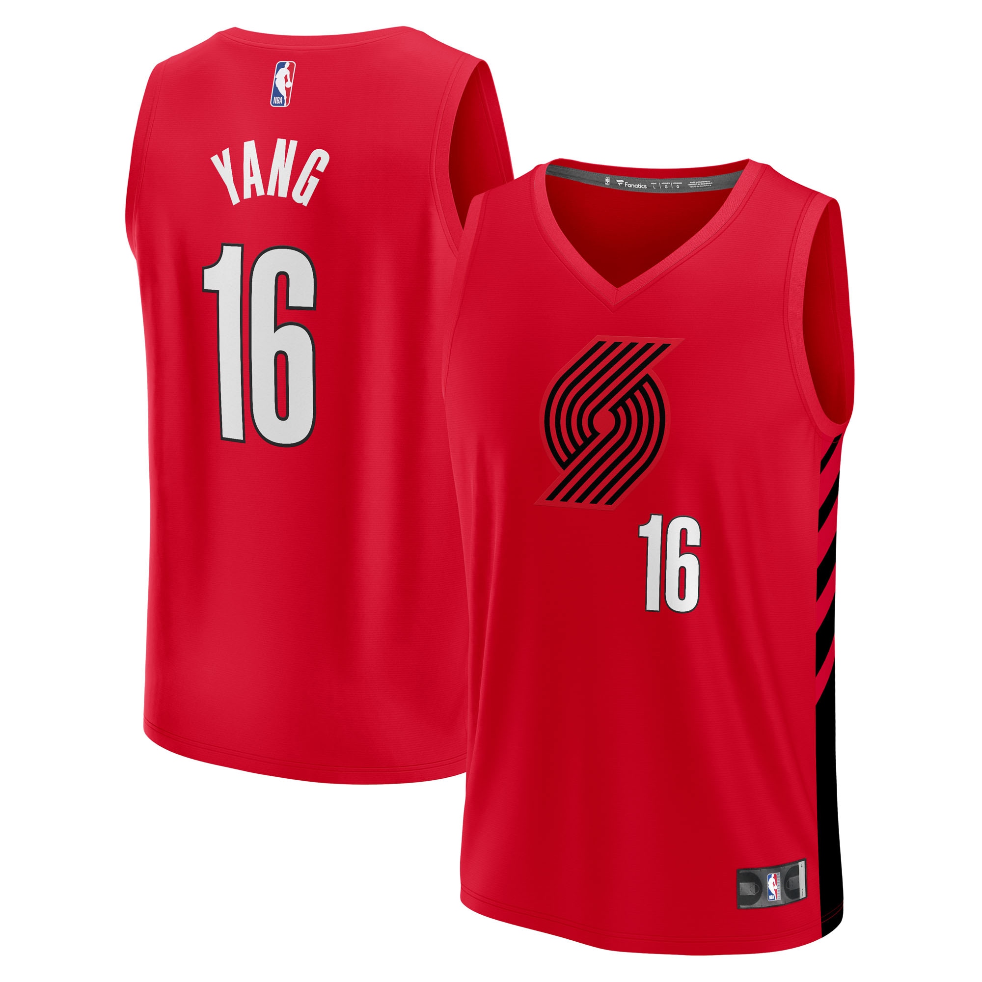 Gohipanda - Yang Hansen Portland Trail Blazers Fanatics Fast Break Jersey - Red - Statement Edition