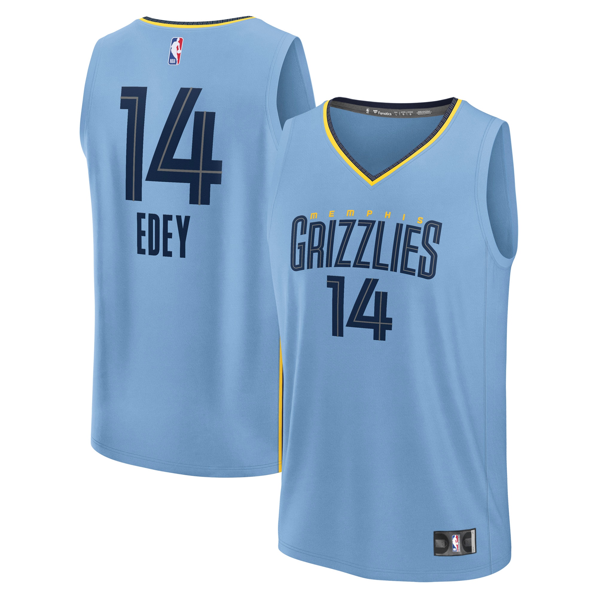 Gohipanda - Zach Edey Memphis Grizzlies Fanatics Fast Break Player Jersey Statement Edition Light Blue